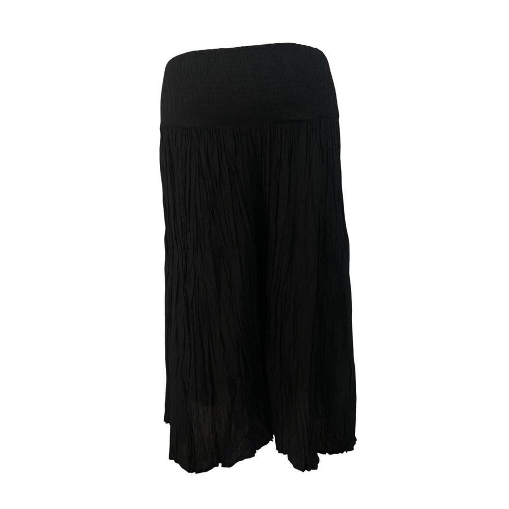 Sandy Starkman Womens Black Crinkled Maxi Pants Size 1X - New